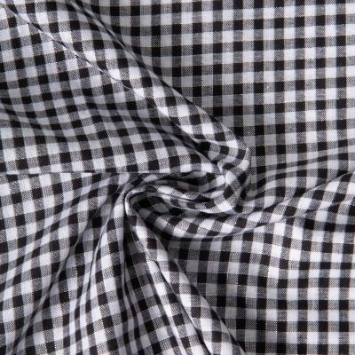 Tissu Coton Tartan Ecossais Lurex Noir sur fond Blanc - Par 10 cm