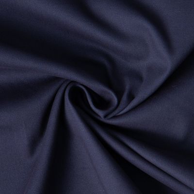 Tissu Coton Sergé légèrement extensible uni Bleu marine - Par 10 cm