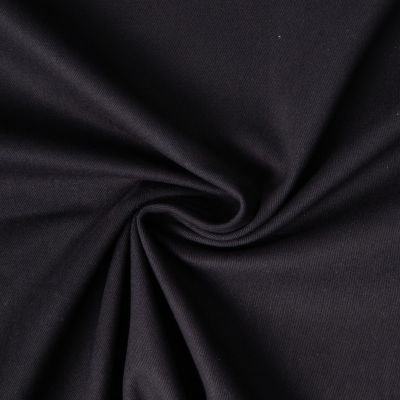Tissu Coton Sergé légèrement extensible uni Noir - Par 10 cm
