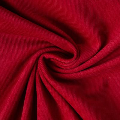 Tissu Velours milleraies Lilou uni  Rouge griotte - Par 10 cm