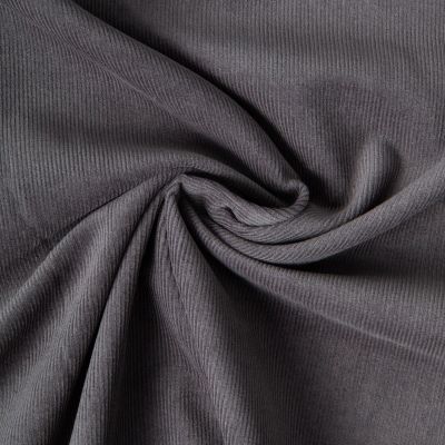 Tissu Velours milleraies Lilou uni  Gris anthracite - Par 10 cm