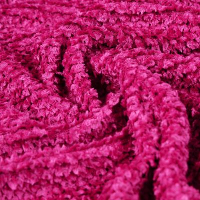 Coupon Tissu  Fausse fourrure Chenille Nastya sur fond Rose fuchsia - Coupon de 110 cm
