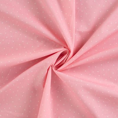 Tissu Coton imprimé Pois blancs Louis sur fond Rose - Par 10 cm