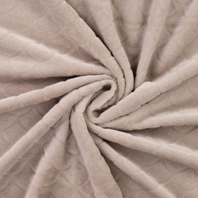 Tissu Minky Ultra doux écailles en relief uni Beige - Par 10 cm