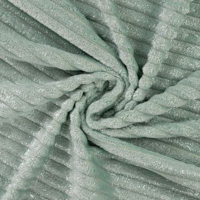 Tissu Minky Ultra doux côtelé pailleté envers doudou Vert menthe - Par 10 cm