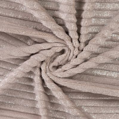 Tissu Minky Ultra doux côtelé pailleté envers doudou Taupe - Par 10 cm