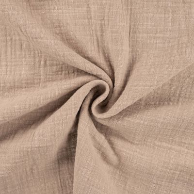 Tissu Double gaze aspect lin uni Beige - Par 10 cm