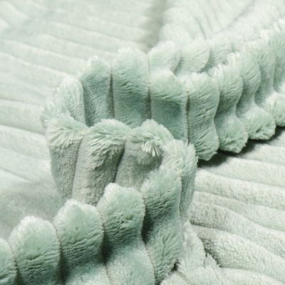 Tissu Minky Ultra doux uni côtelé envers doudou Vert menthe - Par 10 cm