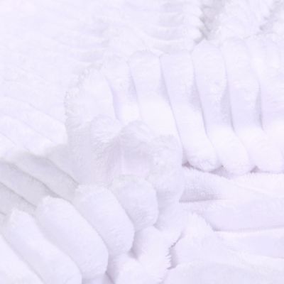 Tissu Minky Ultra doux uni côtelé envers doudou Blanc - Par 10 cm