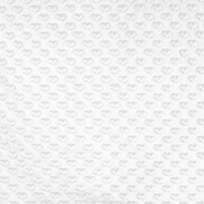 Tissu Minky Ultra doux Coeurs uni coeurs sur fond Ecru - Par 10 cm