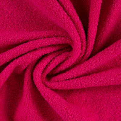 Tissu Bouclette Teddy envers Polaire uni Rose fuchsia - Par 10 cm