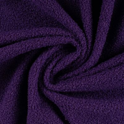Tissu Bouclette Teddy envers Polaire uni Violet foncé - Par 10 cm