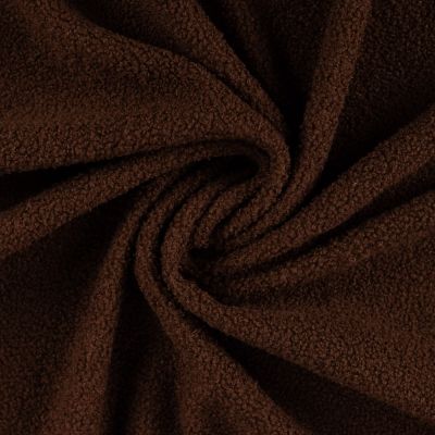 Tissu Bouclette Teddy envers Polaire uni Marron - Par 10 cm