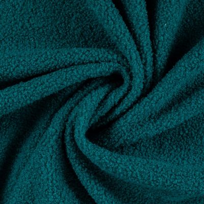 Tissu Bouclette Teddy envers Polaire uni Bleu pétrole - Par 10 cm