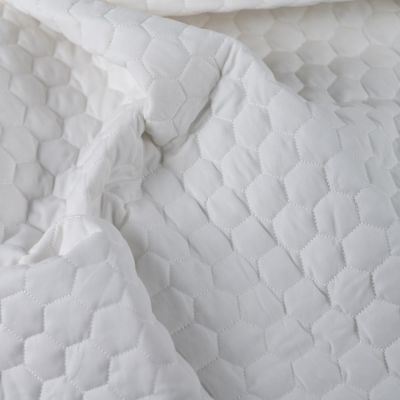 Tissu Coton Sergé Matelassé réversible uni Blanc cassé - Par 10 cm