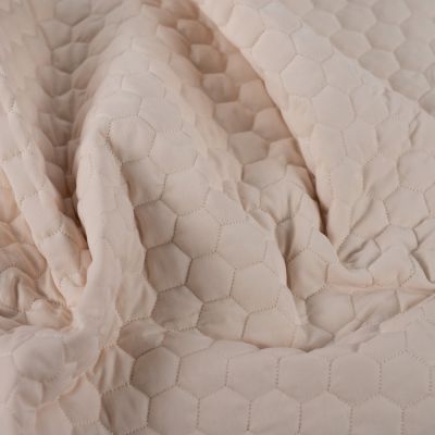 Tissu Coton Sergé Matelassé réversible uni Ecru - Par 10 cm