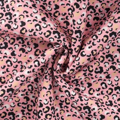 Tissu Softshell Digital Léopard sur fond Rose - Par 10 cm