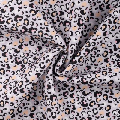 Tissu Softshell Digital Léopard sur fond Gris - Par 10 cm