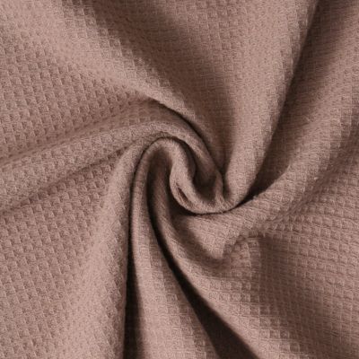 Tissu Nid d&#039;abeille envers éponge uni Bambelux Marron - Par 10 cm
