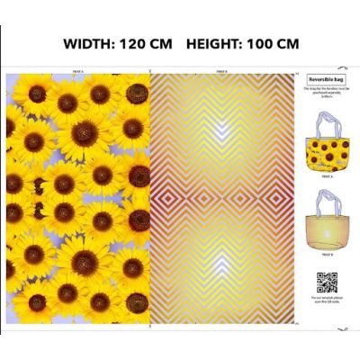 Panneau Maxi Cabas Toile de Coton Tournesol - 113 cm x 156 cm 