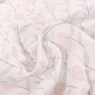 Coupon Tissu Batiste de coton Craftine Douceur florale Blanc cassé - Coupon de 30 cm