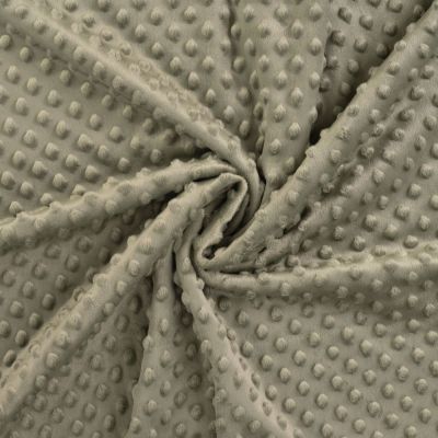 Coupon Tissu Minky Ultra doux Pois uni Vert kaki clair - Coupon de 30 cm