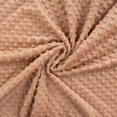 Coupon Tissu Minky Ultra doux Pois uni Saumon - Coupon de 20 cm