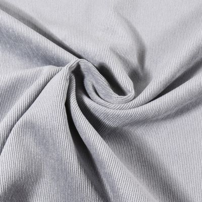 Tissu Velours milleraies uni Bleu gris - Par 10 cm