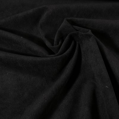 Tissu Velours milleraies uni Noir - Par 10 cm