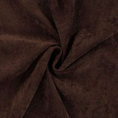 Coupon Tissu Velours milleraies uni Marron foncé - Coupon de 200 cm