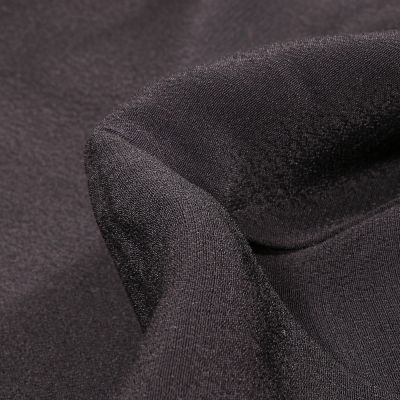 Tissu Crêpe georgette Moss uni Noir - Par 10 cm