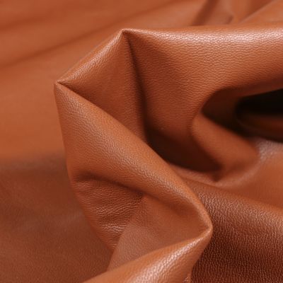 Coupon Tissu Simili cuir souple d&#039;habillement uni Inès Terracotta - Coupon de 100 cm