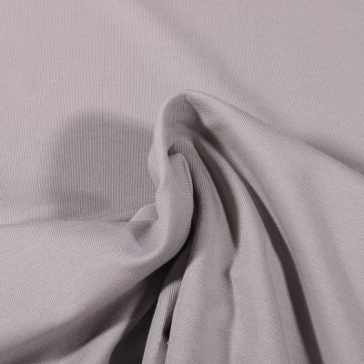 Coupon Tissu Jersey coton envers gratté Bio Uni  Gris clair - Coupon de 140 cm
