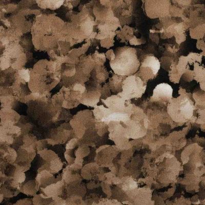 Tissu Viscose  Isadora effet aquarelle  Marron floutée sur fond Noir - Par 10 cm