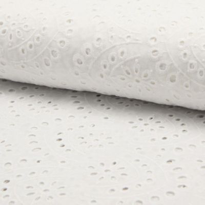 Tissu Broderie anglaise Deluxe n°050 sur fond Blanc - Par 10 cm