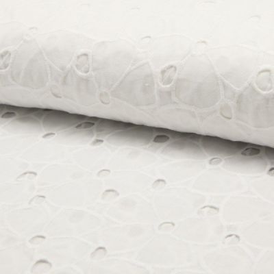 Tissu Broderie anglaise Deluxe n°150 sur fond Blanc - Par 10 cm