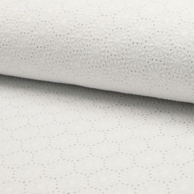 Tissu Broderie anglaise Deluxe n°450 sur fond Blanc - Par 10 cm