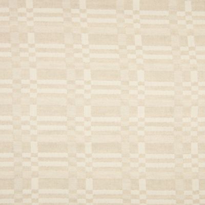 Coupon Tissu Lin coton  jacquard Graphique sur fond Beige sable - Coupon de 160 cm