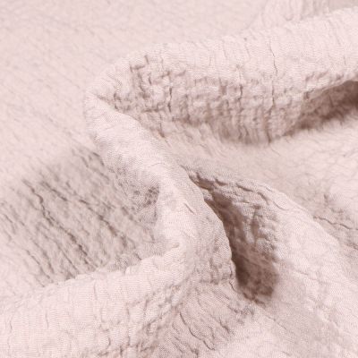 Tissu Viscose gaufré uni Abby Beige - Par 10 cm