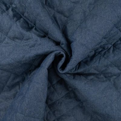 Coupon Tissu Chambray Matelassé Réversible Bleu denim - Coupon de 200 cm