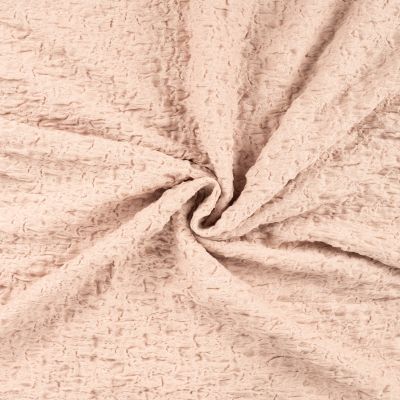 Tissu Maille Coton gaufré uni Beige sable - Par 10 cm
