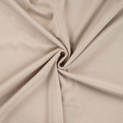 Tissu Jersey Scuba aspect Modal uni Beige - Par 10 cm