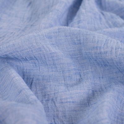 Tissu aspect Lin uni Bleu ciel - Par 10 cm