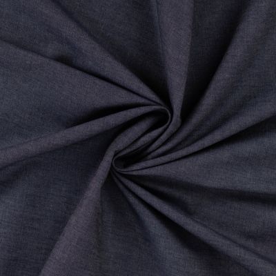 Tissu Jeans denim Coton uni Bleu nuit - Par 10 cm