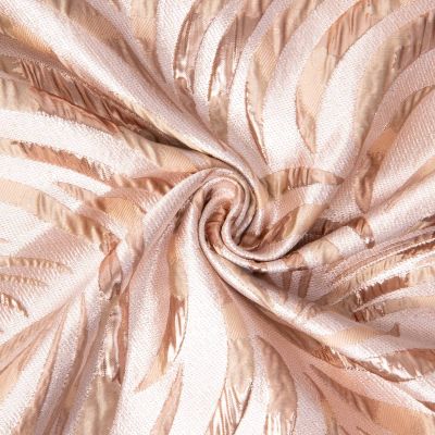 Tissu Jacquard d&#039;habillement Palmeraie brillant Or sur fond Naturel - Par 10 cm