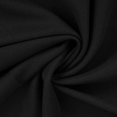 Tissu Drap de manteau Laine uni Noir - Par 10 cm