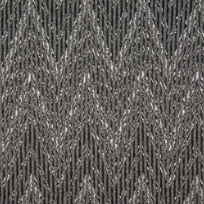 Tissu Jersey Jacquard  Zig Zag sur fond Gris - Par 10 cm