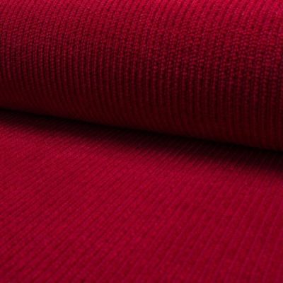 Tissu  maille chenille côtelé Rouge - Par 10 cm