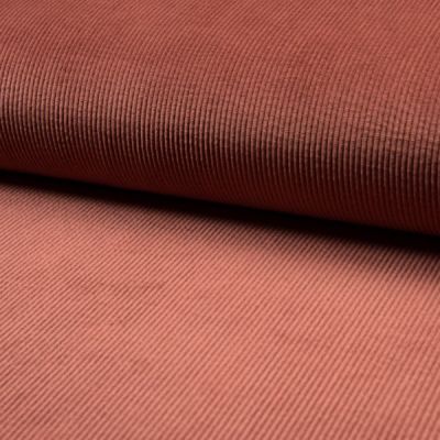 Coupon Tissu Velours côtelé lavé uni Rouille - Coupon de 20 cm