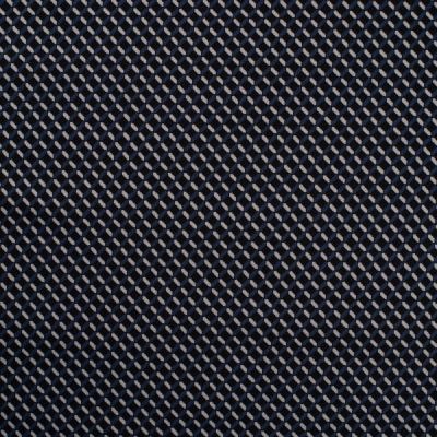 Tissu Jacquard polyviscose extensible Hexagone pétrole sur fond Noir - Par 10 cm